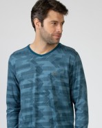 Pijama largo de hombre de punto de algodón