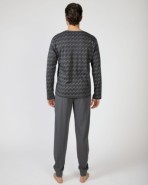 Men's long cotton knit pajamas
