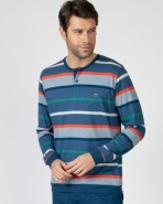 Men's long cotton knit pajamas