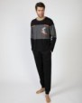 Men's long cotton knit pajamas