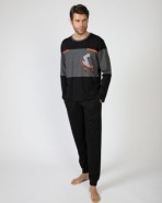Men's long cotton knit pajamas