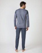 Men's long cotton knit pajamas
