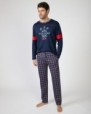 Men's long cotton knit pajamas