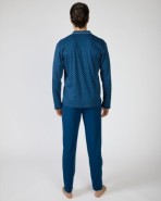 Men's long cotton knit pajamas