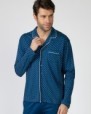 Men's long cotton knit pajamas