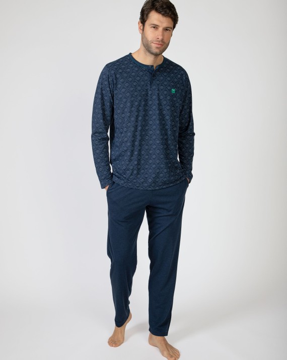 Pijama largo de hombre de punto