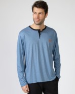 Men's long pajamas made of modal and cotton knit