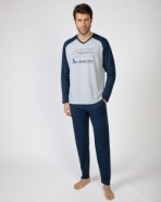 Men's long knitted pajamas