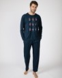 Men's long cotton knit pajamas