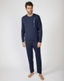 Men's long bamboo knit pajamas