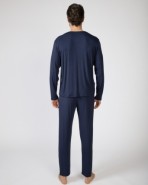 Men's long bamboo knit pajamas