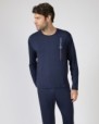 Men's long bamboo knit pajamas