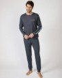 Men's long knitted pajamas