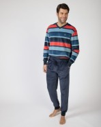 Men's long velvet pajamas