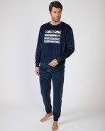 Men's long velvet pajamas