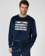 Pijama largo de hombre de terciopelo