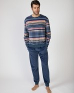 Men's long velvet pajamas