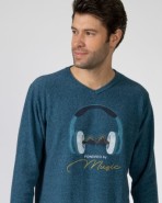 Men's long knitted pajamas