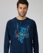 Men's long knitted pajamas