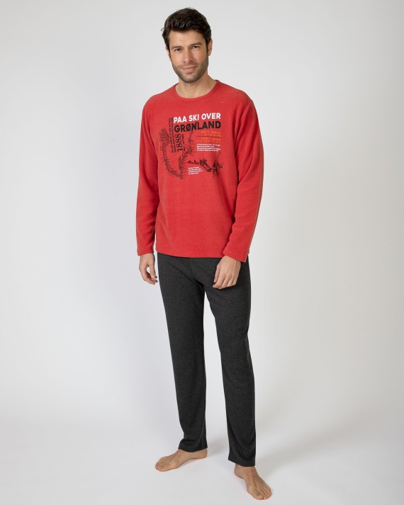 Men's long knitted pajamas