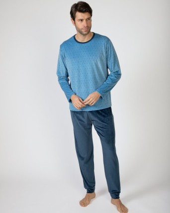 Men's long microfleece pajamas