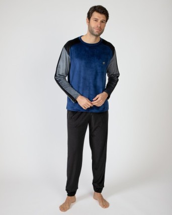 Men's long microfleece pajamas