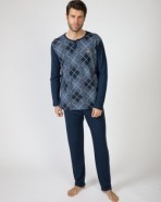 Pijama llarg d'home de punt jacquard