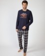 Men's long milanese knit pajamas