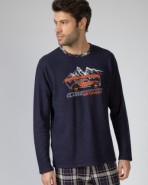 Men's long milanese knit pajamas