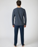 Pijama largo de hombre de punto jacquard