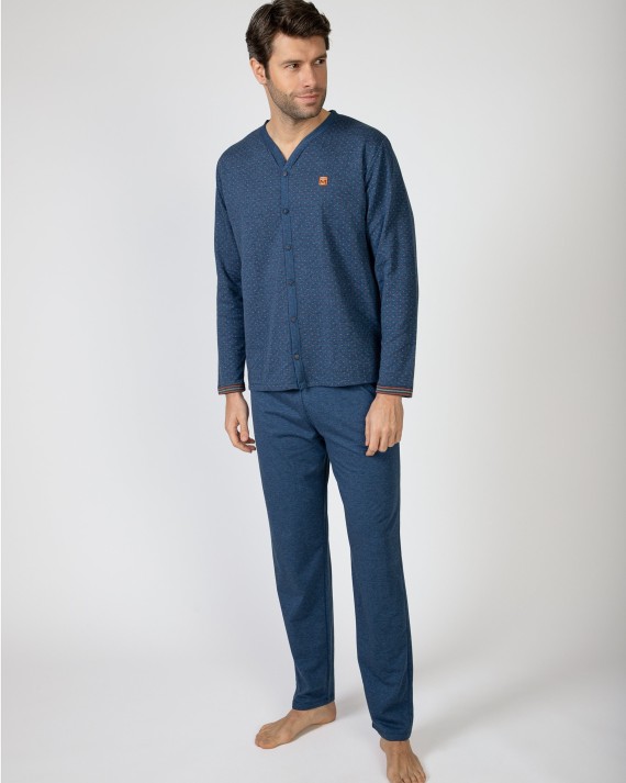 Men's long knitted pajamas