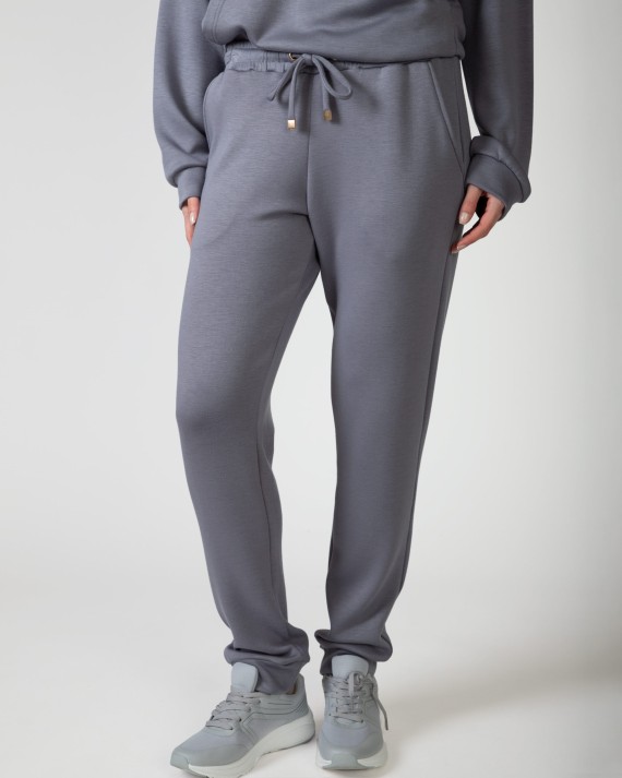 Women's long straight soft fabric trousers