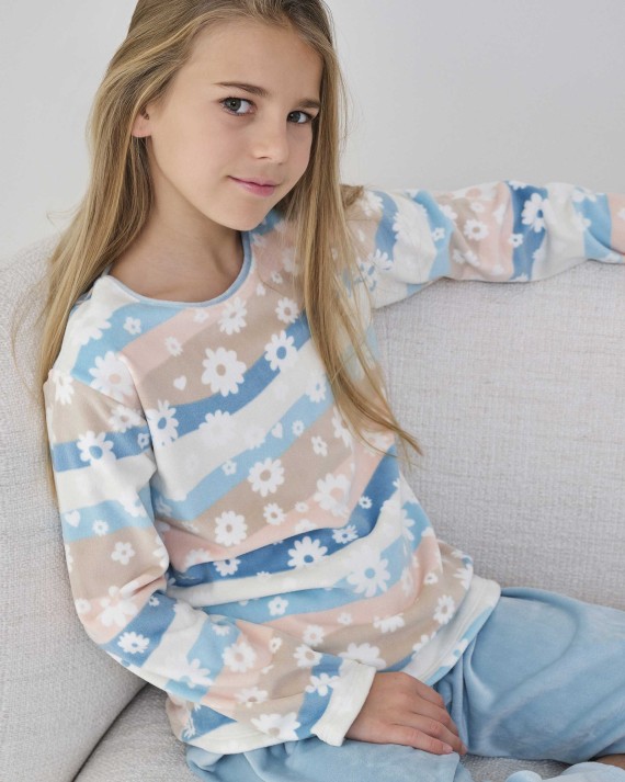 Long microfleece girl's pajamas