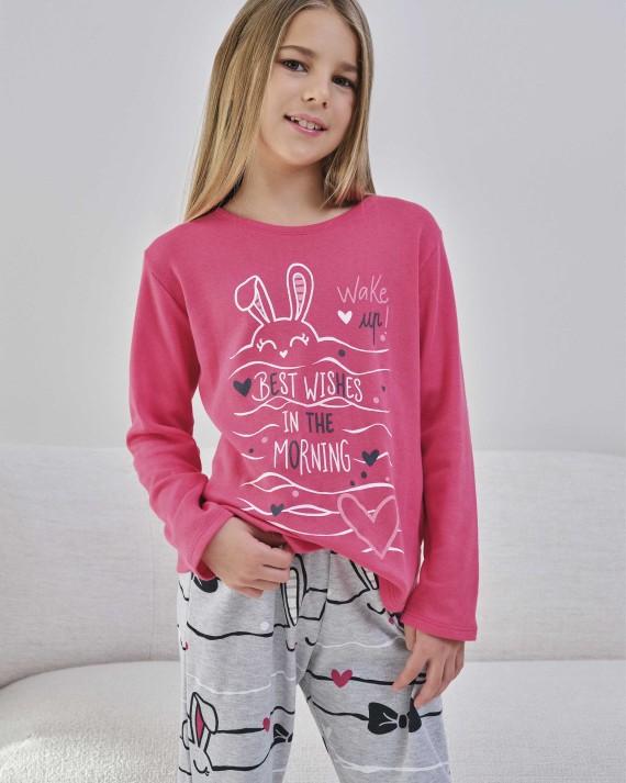 Pijama de niña largo estampado