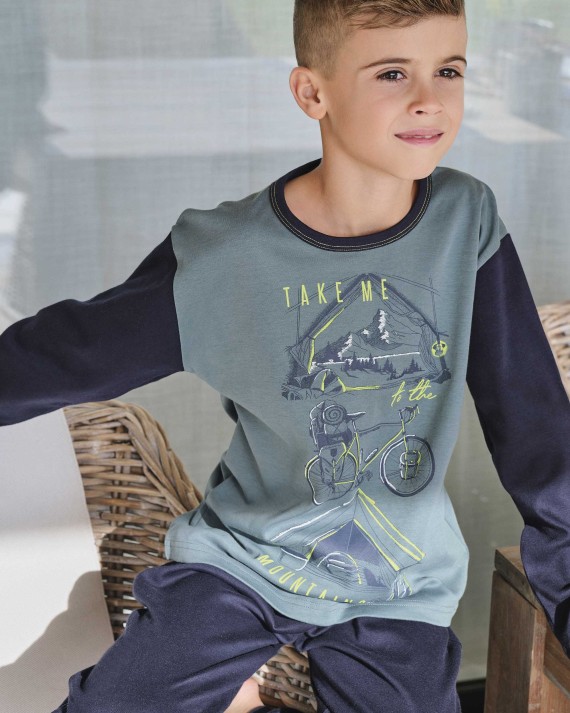 Long cotton boy's pajamas