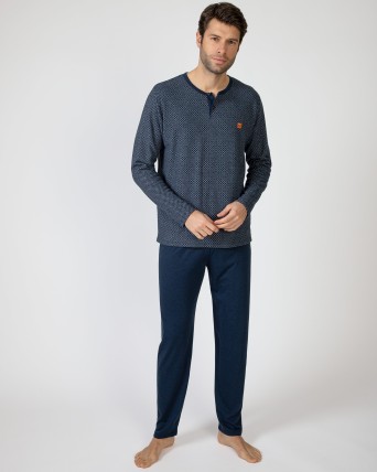 Men's long jacquard knit...