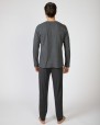 Pijama llarg d'home de punt jacquard