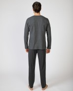 Pijama llarg d'home de punt jacquard