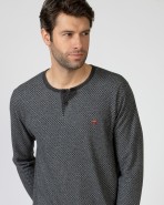 Pijama largo de hombre de punto jacquard