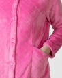 Long women's robe with button closure