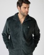 Short men's robe with zipper closure