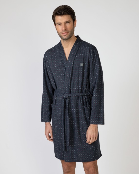 Long crossover men's robe