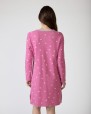 Short printed nightgown with long sleeves