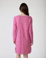 Short printed nightgown with long sleeves