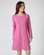 Short printed nightgown with long sleeves