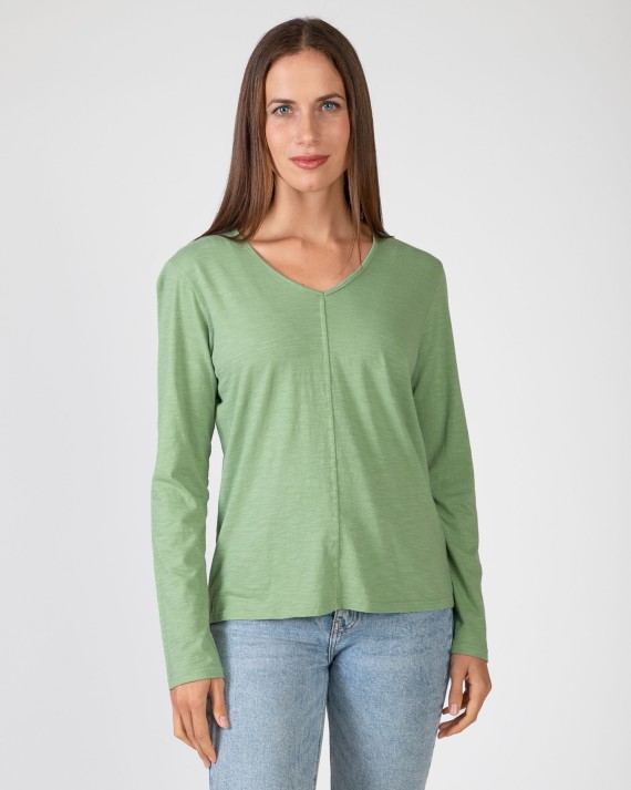 Camiseta básica de mujer algodón flamé 100%