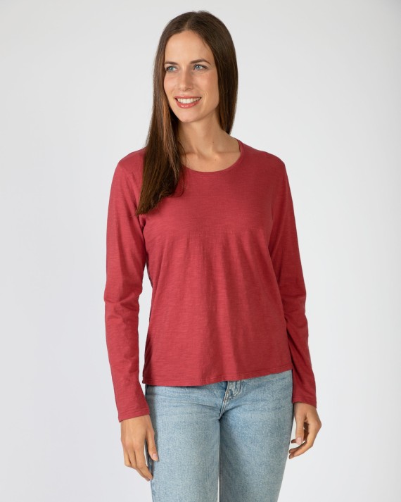 Camiseta básica de mujer algodón flamé 100%