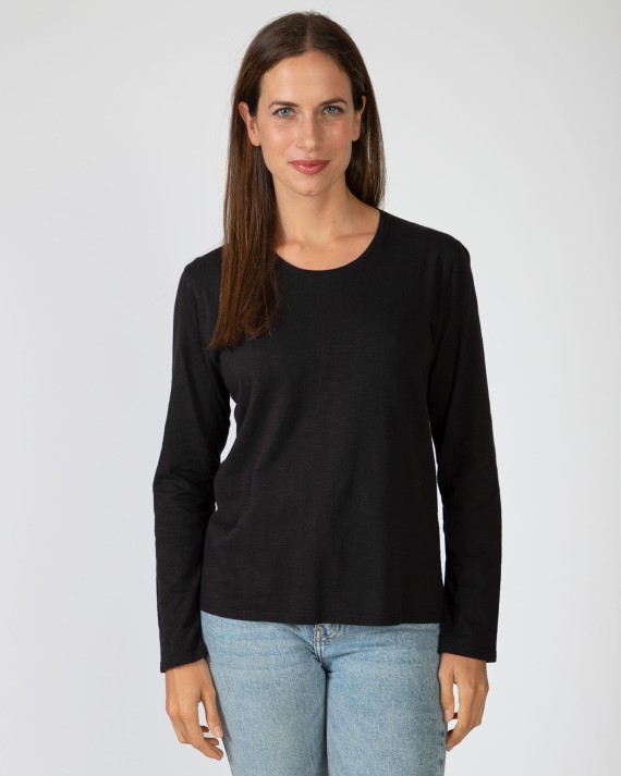 Camiseta básica de mujer algodón flamé 100%