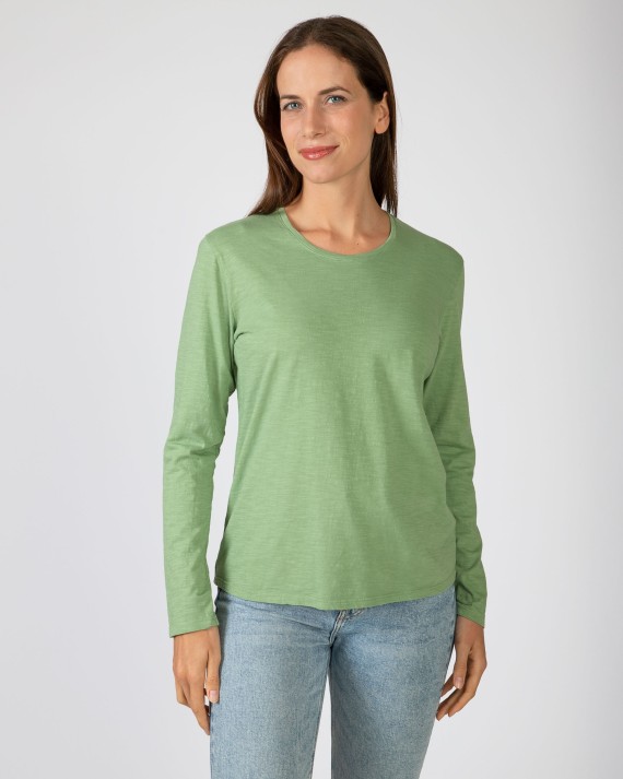 Camiseta básica de mujer algodón flamé 100%