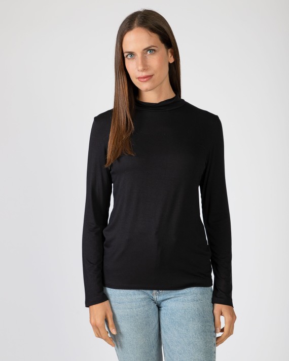 Camiseta básica de mujer en punto de viscosa